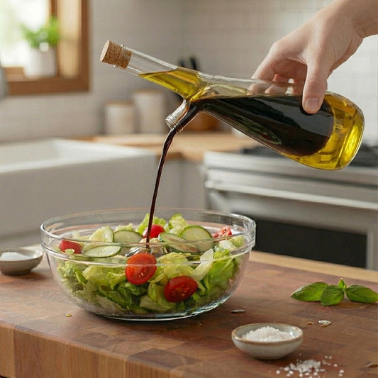 2 In 1 Double Layer Glass Olive Oil Bottle