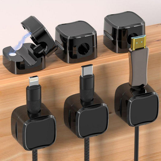 Magnetic 12pcs Sticky Cable Organizer Clips for Desk Home and Office Cable Management - Homazing