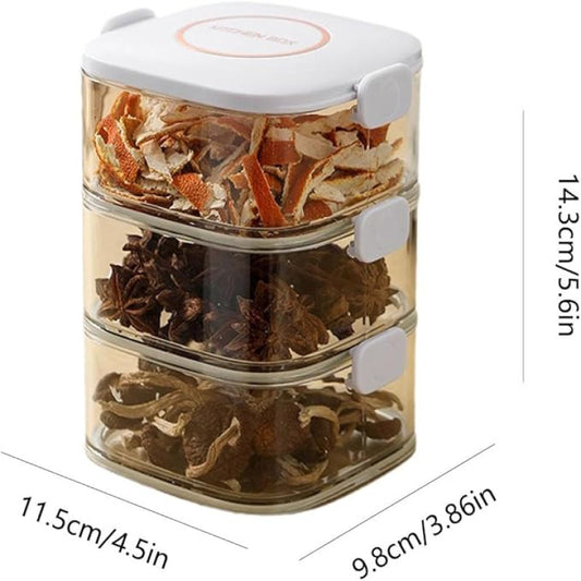 Transparent Portable Stackable Spice Organizer Box