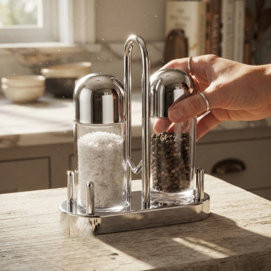 Signature Salt & Pepper Shaker Set with Stand - Homazing