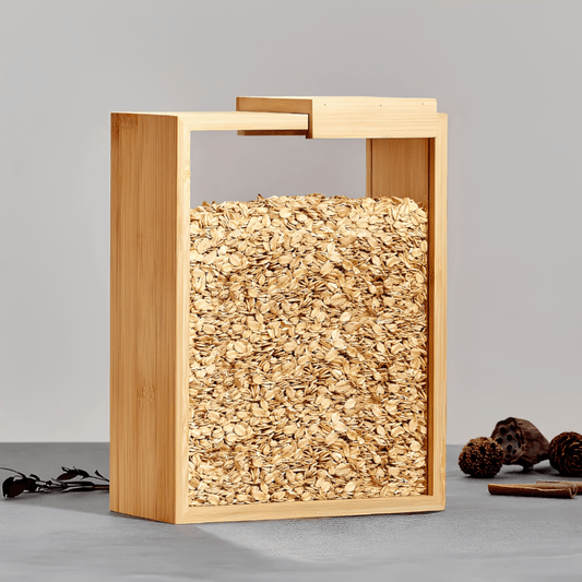 Small Wooden Rice Jar Box Premium Kitchen Storage Container - Homazing