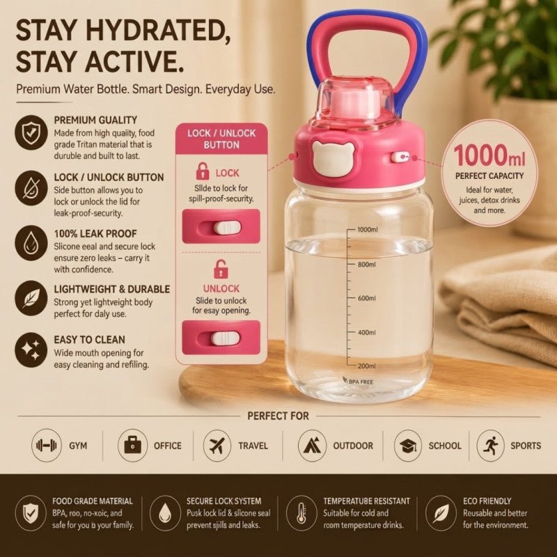 1000ml Premium Stylish Water Bottle - Homazing