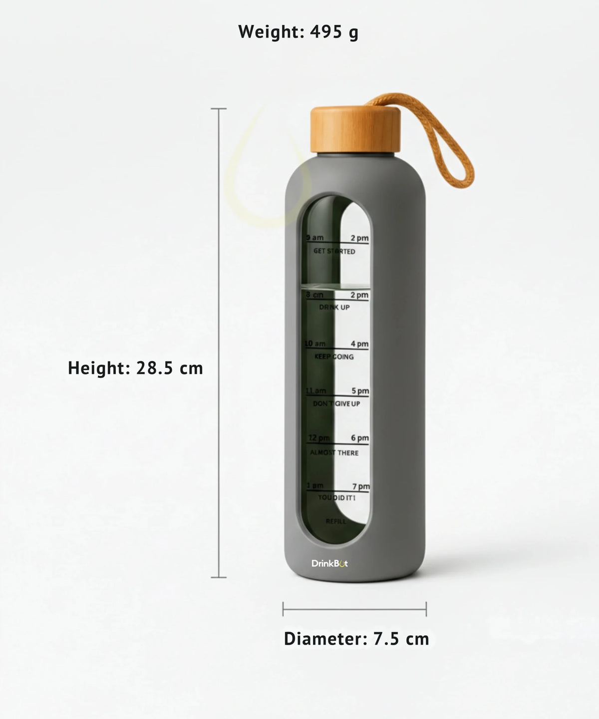1200ml Glass Bottle With Silicone Cover - Homazing