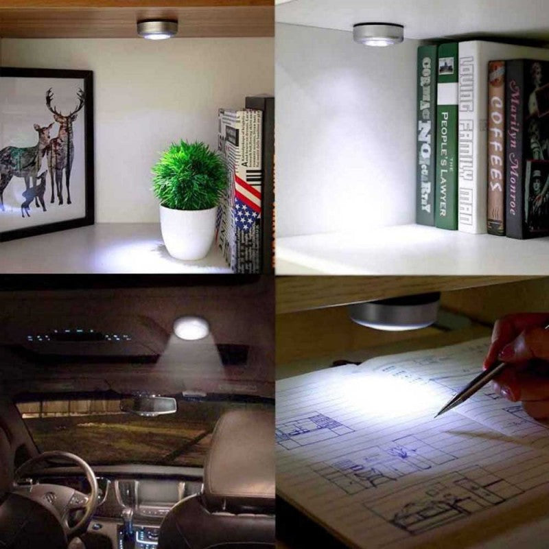 LED Push Button Tap Light Adhesive Pack Of 3 – Homazing