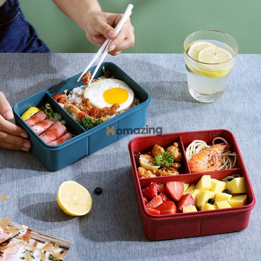 Food Storage Lunch Box 3 Compartment With Spoon
