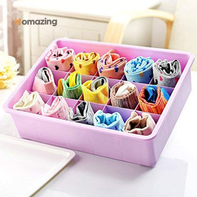 15 Compartment Drawer Organizer Box With Lid – Homazing