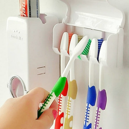 Toothpaste Dispenser With Brush Holder