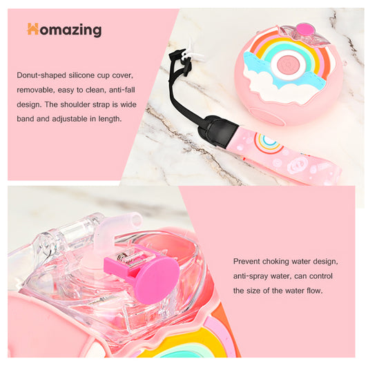 Donut Water Bottle With Straw 380ML