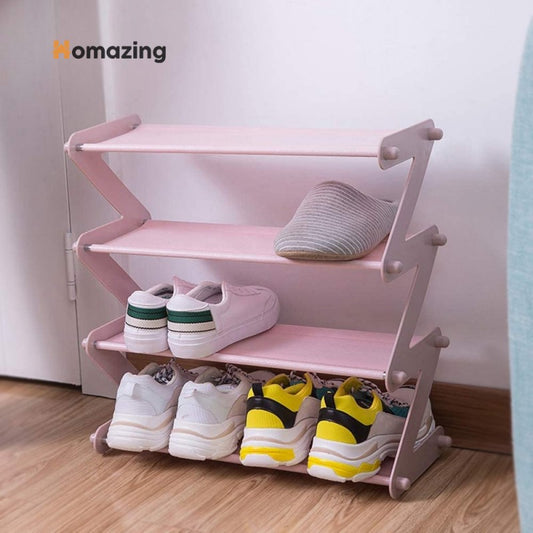 4 Layers Zigzag Shoe Rack Portable