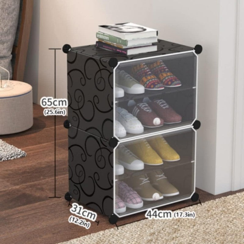 Layer Shoe Rack With Transparent Door – Homazing