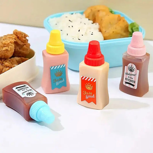 4pcs Mini Condiment Squeeze Bottle Set