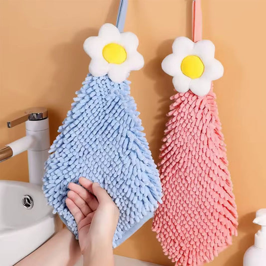 Hanging Soft Flower Hand Towel