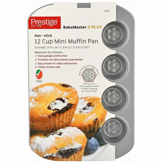Prestige 12-Cup Mini Muffin Pan — Non-Stick Bakeware for Bite-Sized Treats