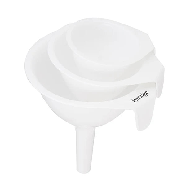 Three Funnels Prestige 3-Piece Plastic Funnel Set – Food-Grade, Dishwasher-Safe, Ver ...