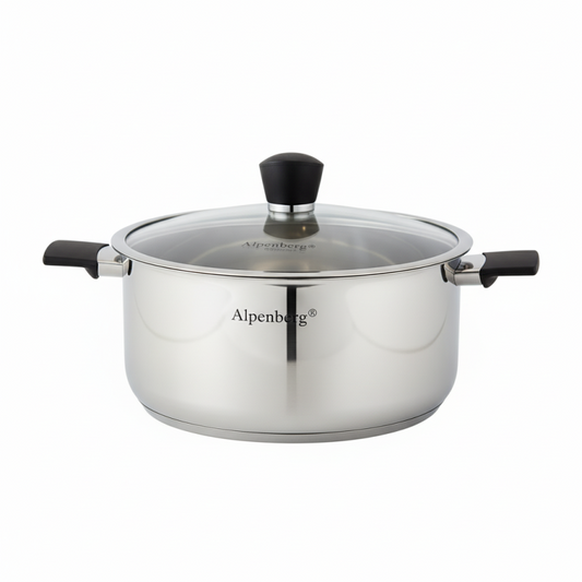 Alpenberg HP69 28 cm / 7 L Stainless Steel Cooking Pot with Glass Lid