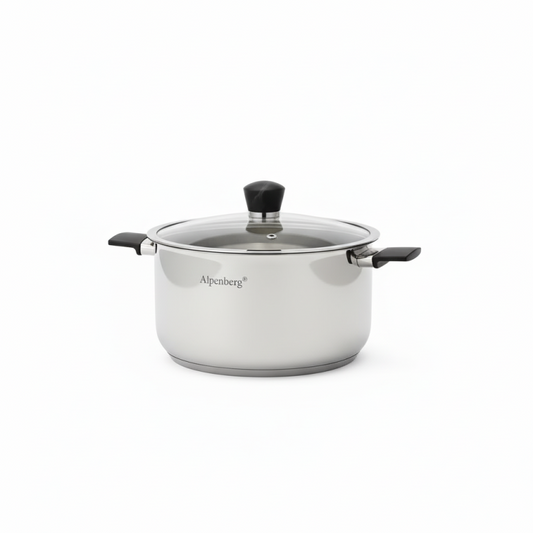 Alpenberg  HP70 30 cm / 9 L Stainless Steel Cooking Pot with Glass Lid