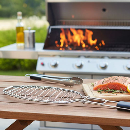 Prestige BBQ Fish Grill — Non-Stick Fish Holder with Heat-Resistant Handle
