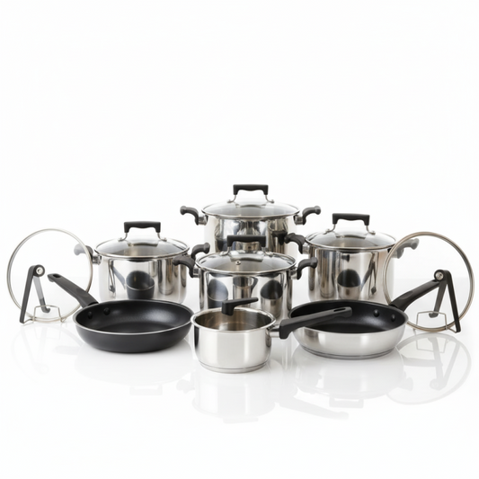 Alpenberg Granite-Coated Non-Stick Cookware 12-Piece  Set with Glass Lids
