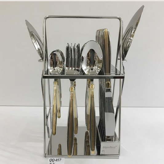 Alpenberg Stainless Steel Cutlery Set 26 Piece gold lines