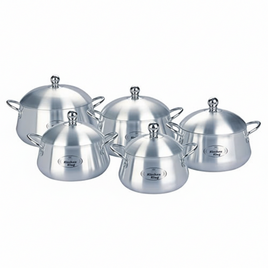 Kitchen King Metal Finish Julia Belly Pot Set  8 Pieces