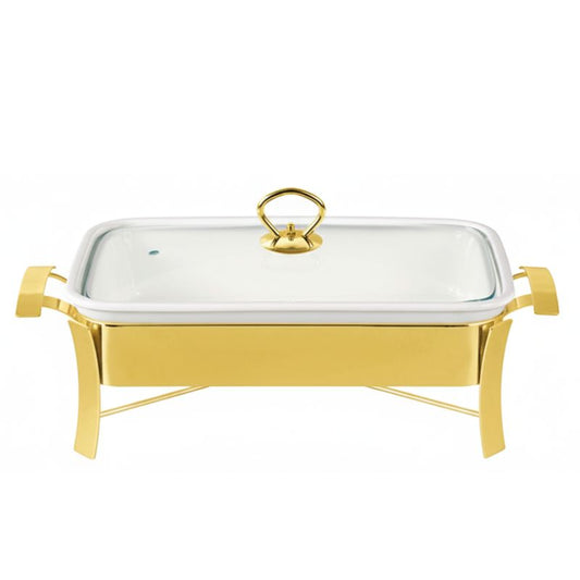 Brilliant Rectangular Buffet Serving Dish withglass lid 2.5L