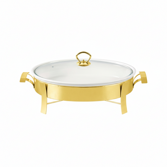 Brilliant Buffet Serving Dish Oval with glass lid 2L