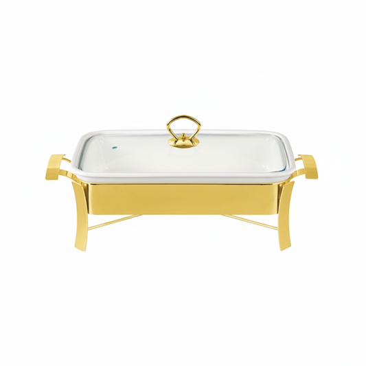 Brilliant Rectangular Buffet Serving Dish withglass lid 2L