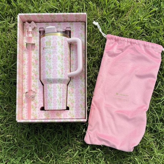 Stanley 40 OZ Tumbler Love Shack Fancy Quencher Blooming Heirloom Gift Box Edition
