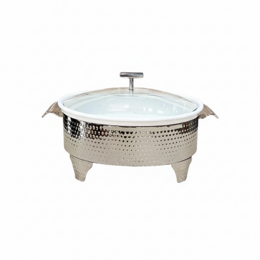 Brilliant Round Casserole & Buffet Food Warmer With Glass Lid 12inch
