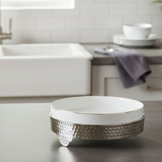 Brilliant Round 8inch Buffet Serving Plate With Stand