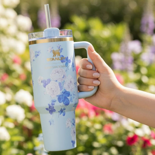 Stanley 40 OZ Tumbler Love Shack Fancy Quencher Everblooming Rosettes