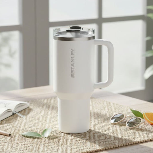 Stanley 40 OZ White Flip Straw Tumbler