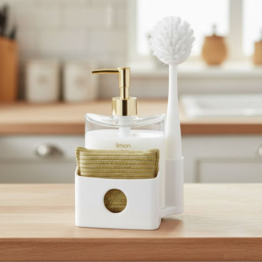 Limon Liquid Dispenser with Sponge Holder & Brush