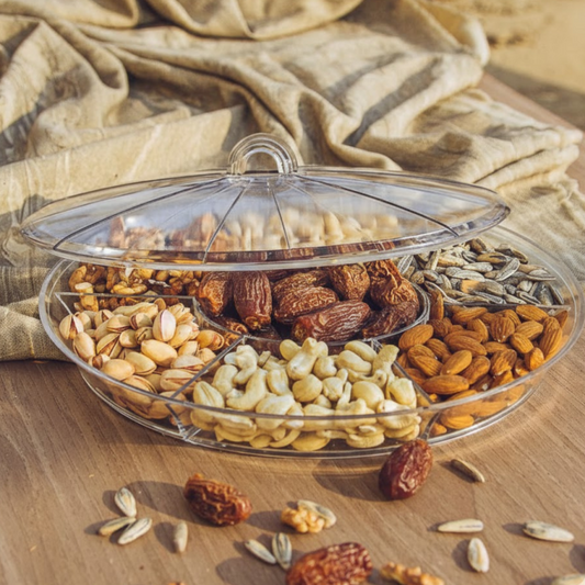 Dry Fruit Serving Tray 7 Compartment with Lid