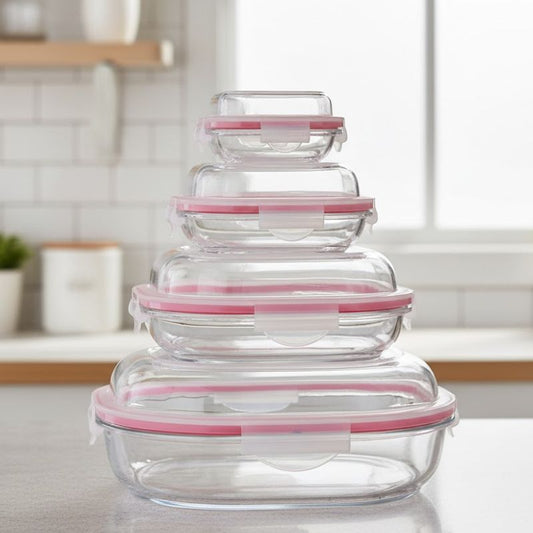 Limon 4 Piece Airtight Glass Storage Box Container Set