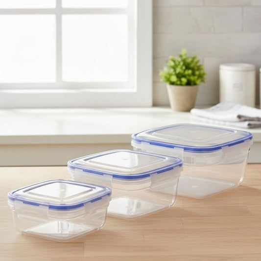Food Container Airtight 3Piece Set Multi Size Storage