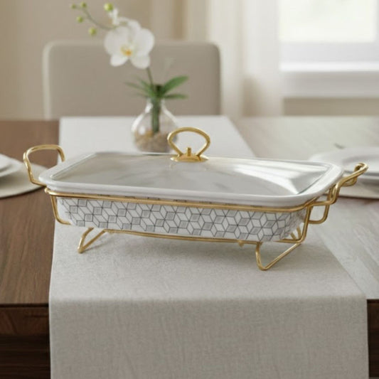 Brilliant Rectangular 16.5inch Casserole Serving Dish with Glass Lid