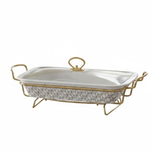 Brilliant Rectangular 16.5inch Casserole Serving Dish with Glass Lid