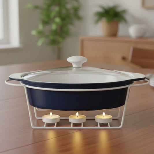 Brilliant Oval 13inch Dish with Stand & Glass Lid