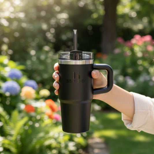 Stanley 14 OZ Quencher H2 0 FlowState Black Tumbler
