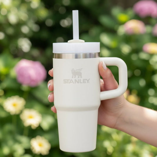 Stanley 14 OZ Quencher H2 0 FlowState Cream Tumbler
