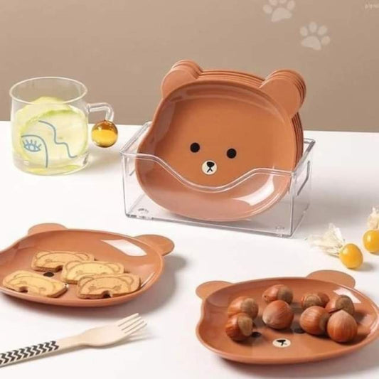 8 pcs Bear Plates Set For Kids Serving