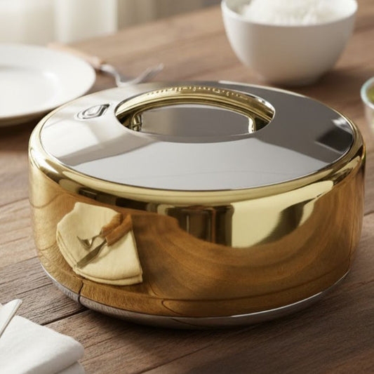Oval 38CM Gold & Silver Stainless Steel Hotpot