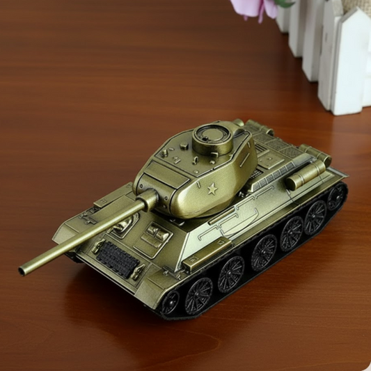 Vintage Metal Tank Miniature Decorative Showpiece