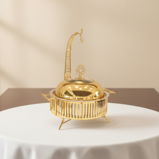 Brilliant 4 L Buffet Dish with Candle Warmer Stand