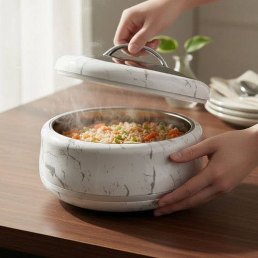 Oval 38CM White Silver Hot Pot