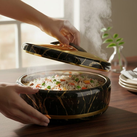 Black 38CM Gold Oval Hot Pot