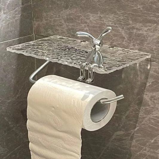 Acrylic Tissue Paper Holder With Shelf