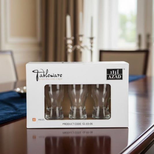 Square Base Glass Set 6 Pcs Acrylic 200ML Azad