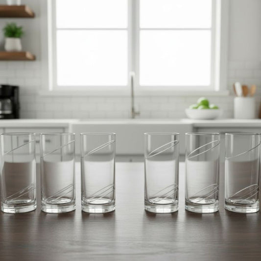 Acrylic 6 Pcs Slanted Glass Set 200ML Azad